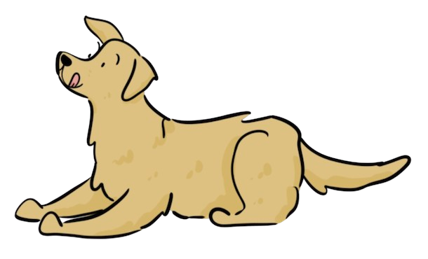 Laying dog illustration