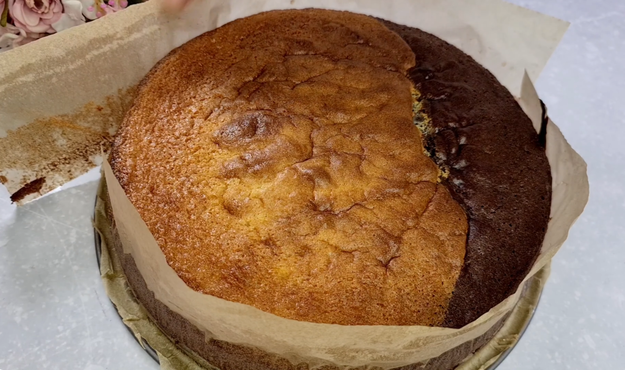 Apple Chocolate Peach Cake step 15