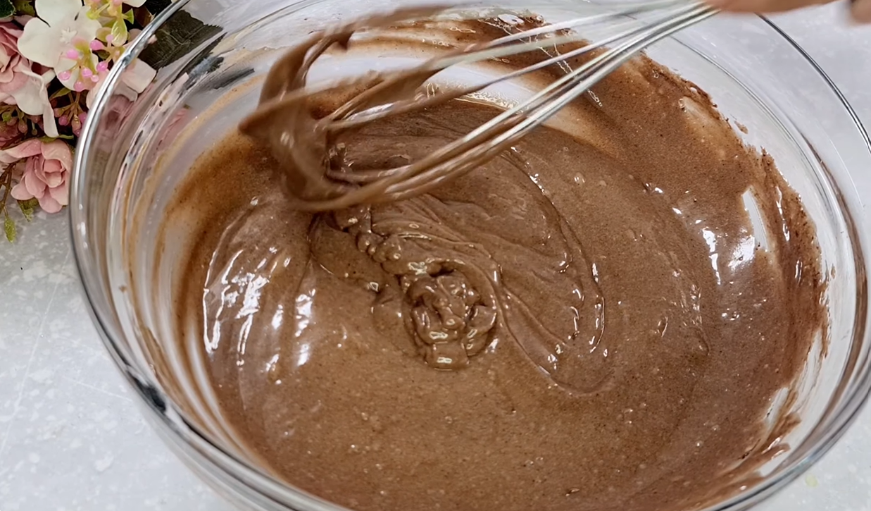 Apple Chocolate Peach Cake step 8