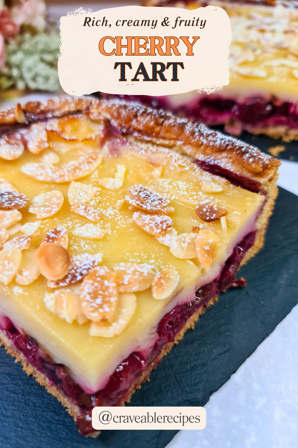 Austrian Vanilla Cherry Tart Pinterest pin