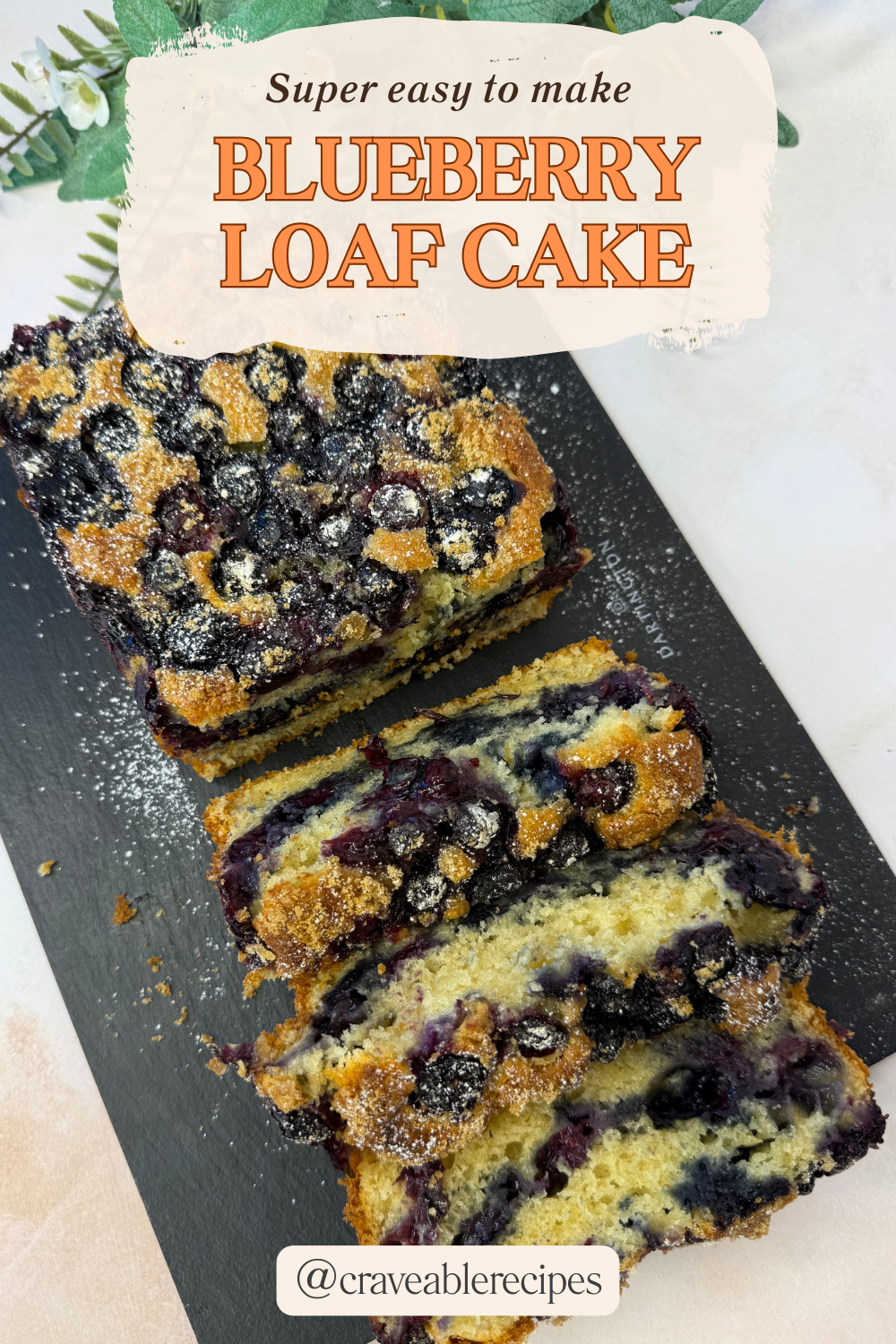 Blueberry Loaf Cake Pinterest pin