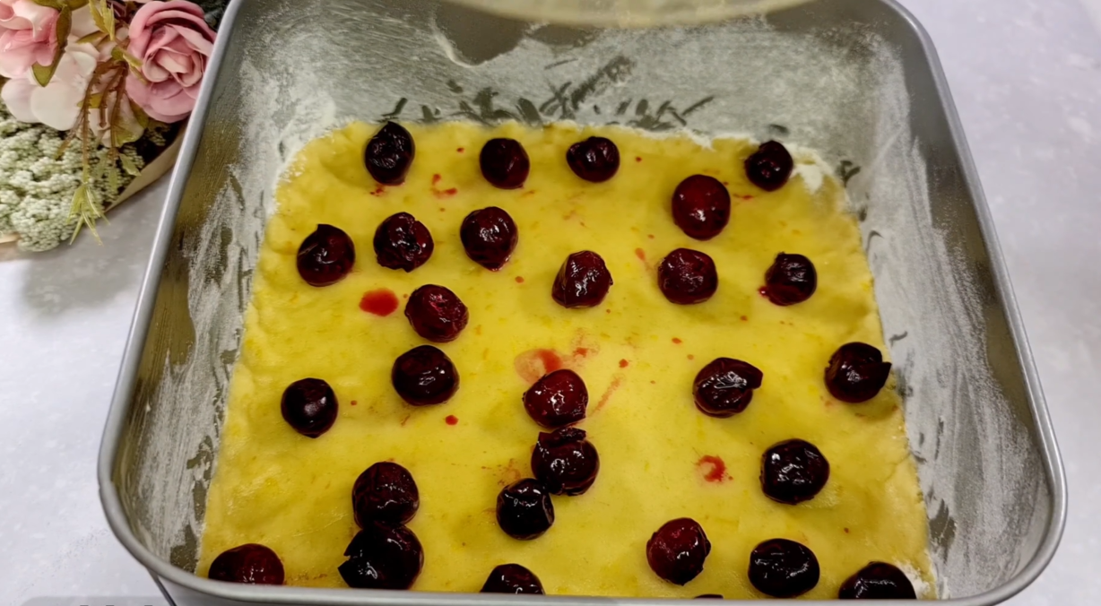 Cherry Yogurt Cake step 17