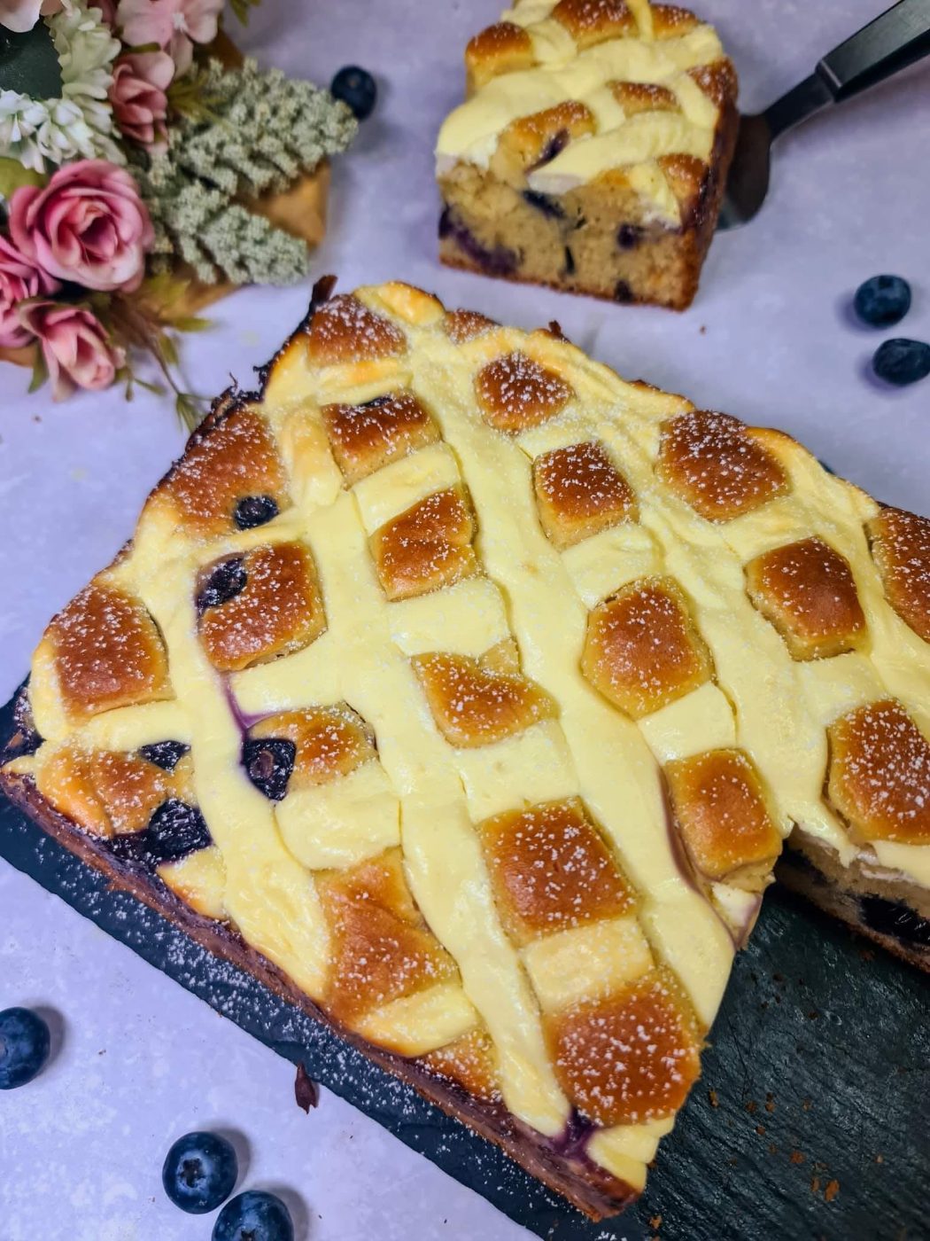 Cottage Cheese Blueberry Cake