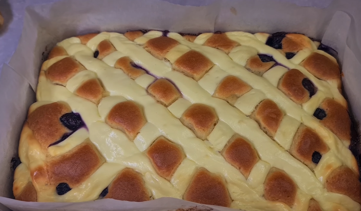 Cottage Cheese Blueberry Cake step 15