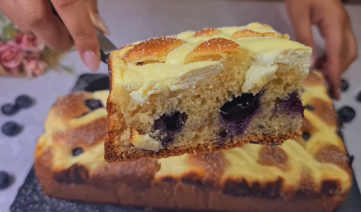 Cottage Cheese Blueberry Cake step 17