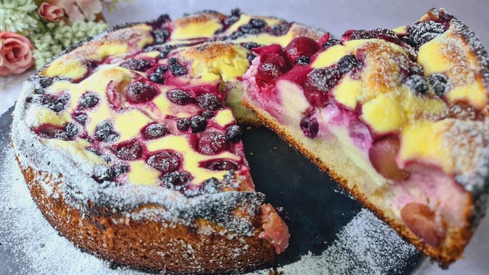 Cottage Cheese Cherry Cake