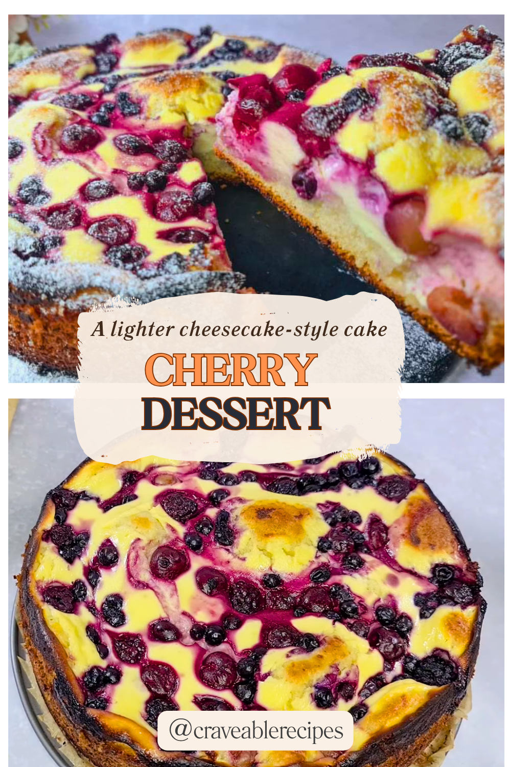 Cottage Cheese Cherry Cake Pinterest pin