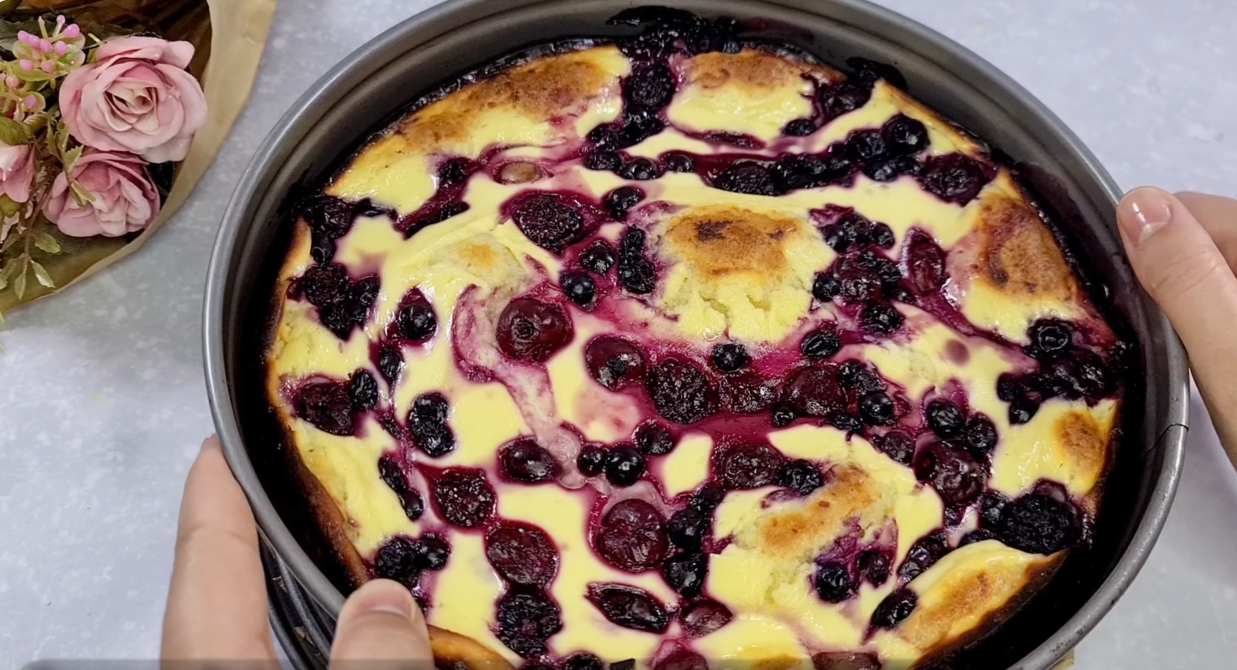Cottage Cheese Cherry Cake step 17