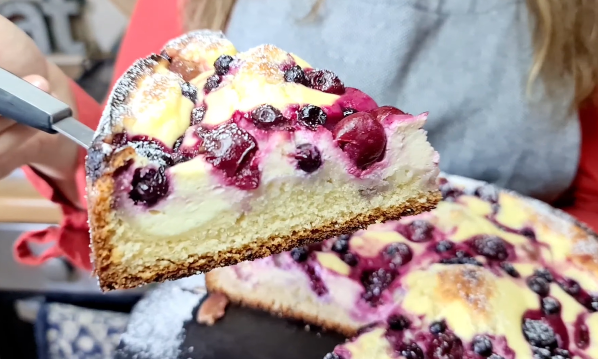 Cottage Cheese Cherry Cake step 21