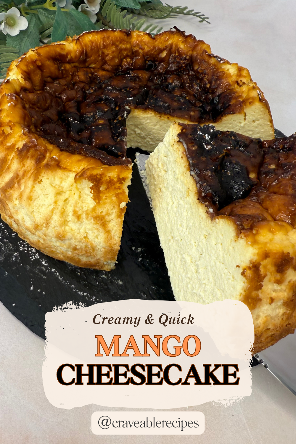 Creamy Mango Cheesecake Pinterest pin