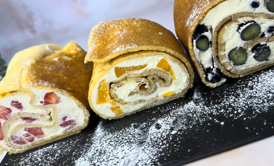 Creamy Pancake Roulade step 18