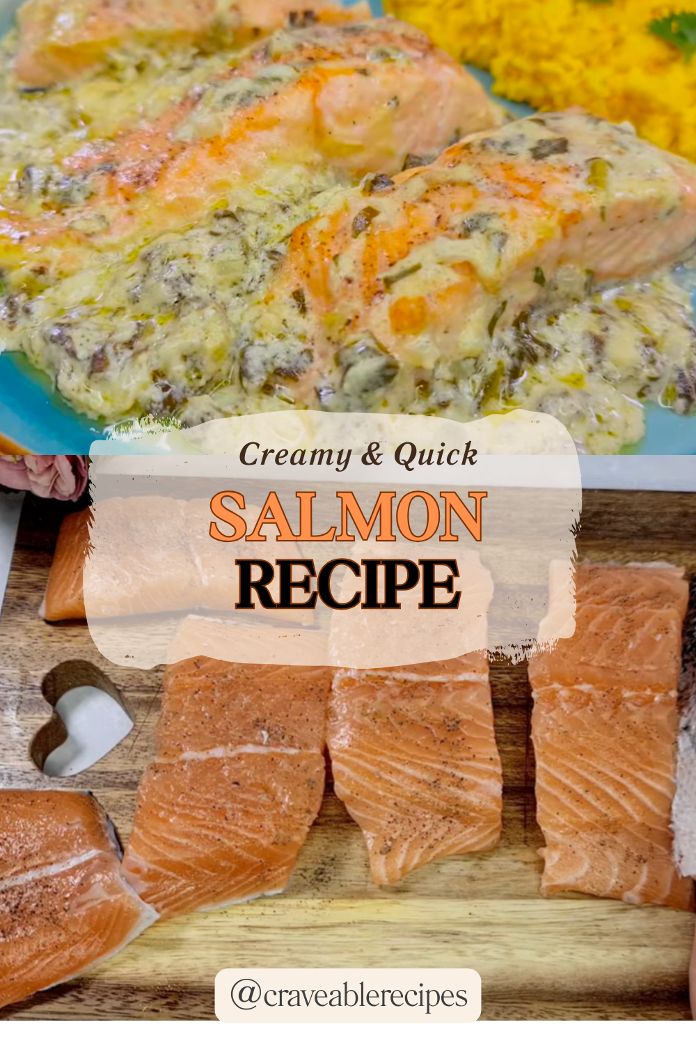 Creamy Salmon With Rice Pinterest pin