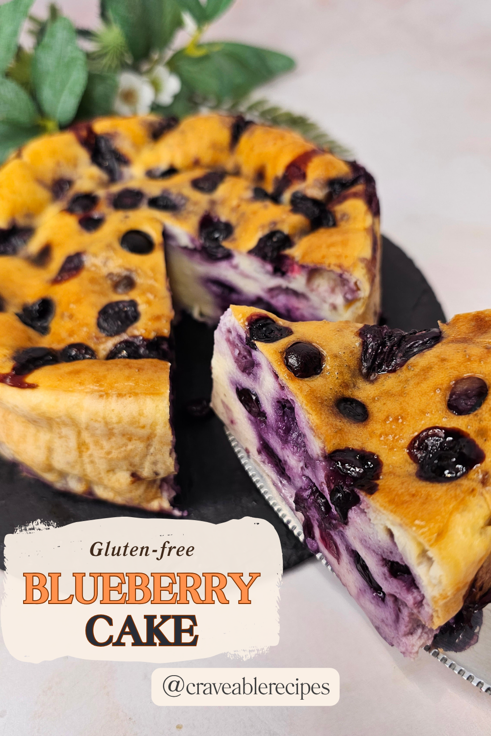 Flourless Blueberry Yogurt Cake Pinterest pin