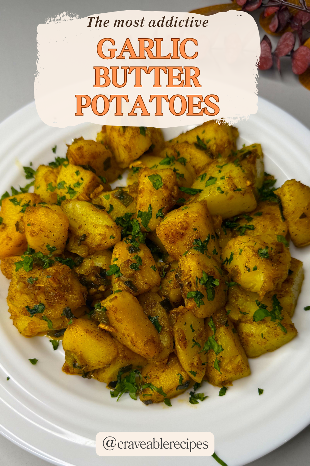 Garlic Butter Potatoes Pinterest pin