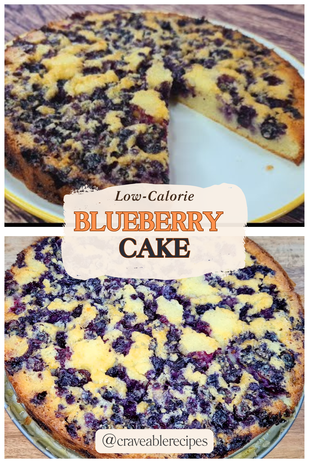 Low-Calorie Blueberry Cake Pinterest pin
