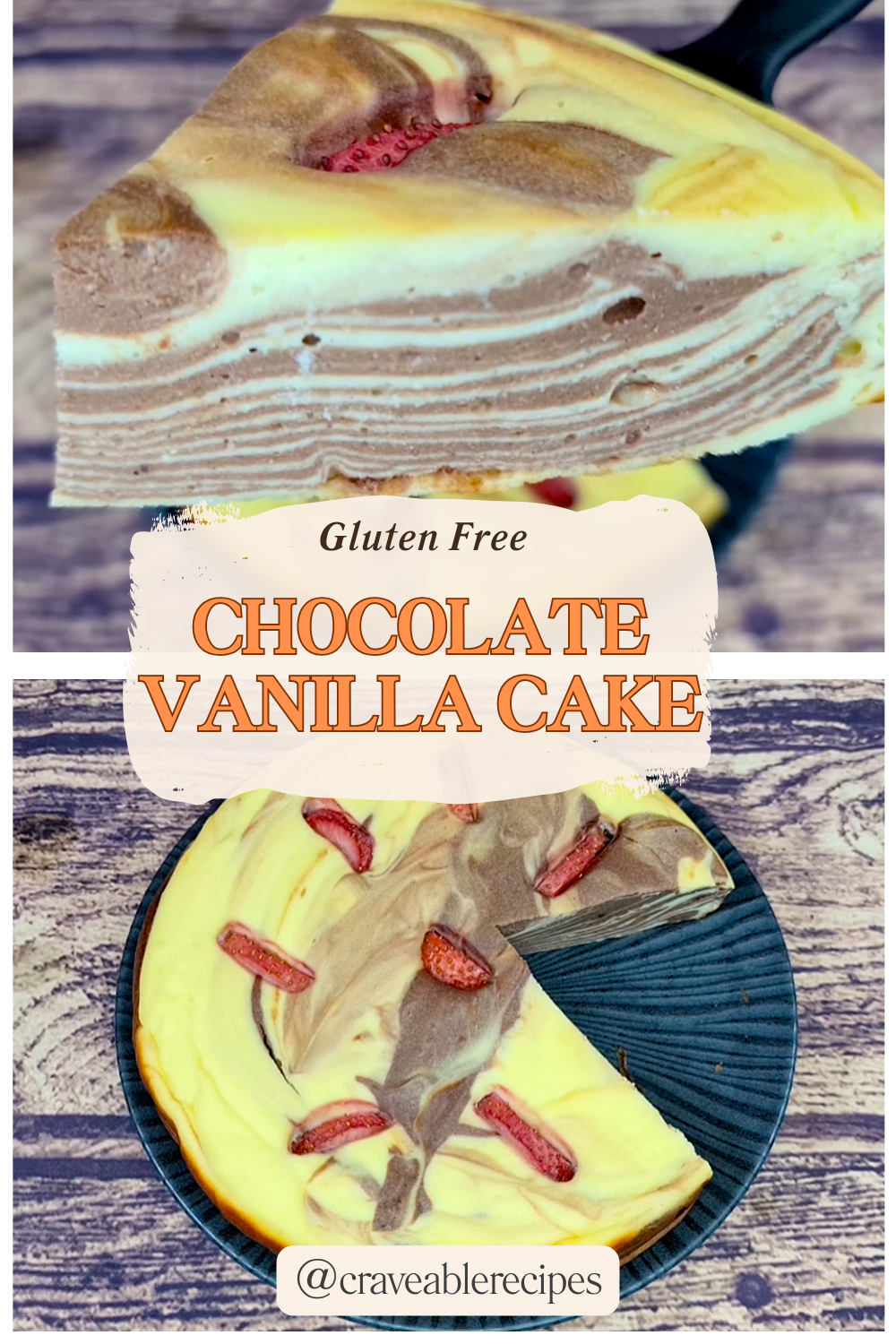 Low Calorie Chocolate Vanilla Cake Pinterest pin