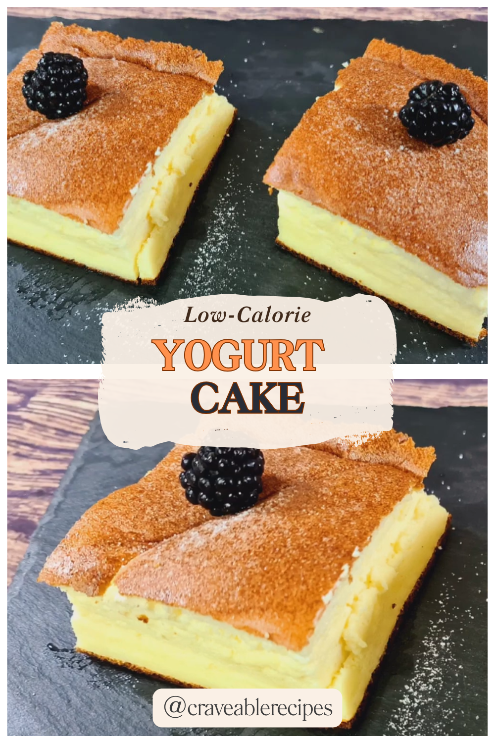Low-Calorie Yogurt Cake Pinterest pin