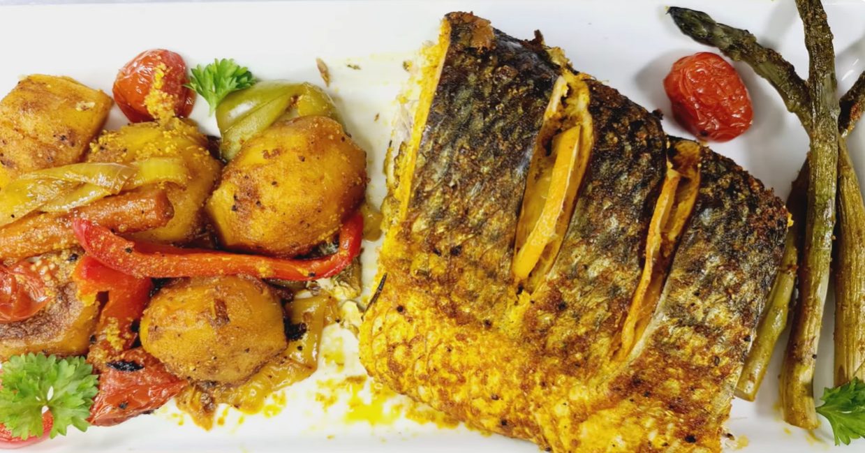 Mediterranean Baked Fish With Vegetables