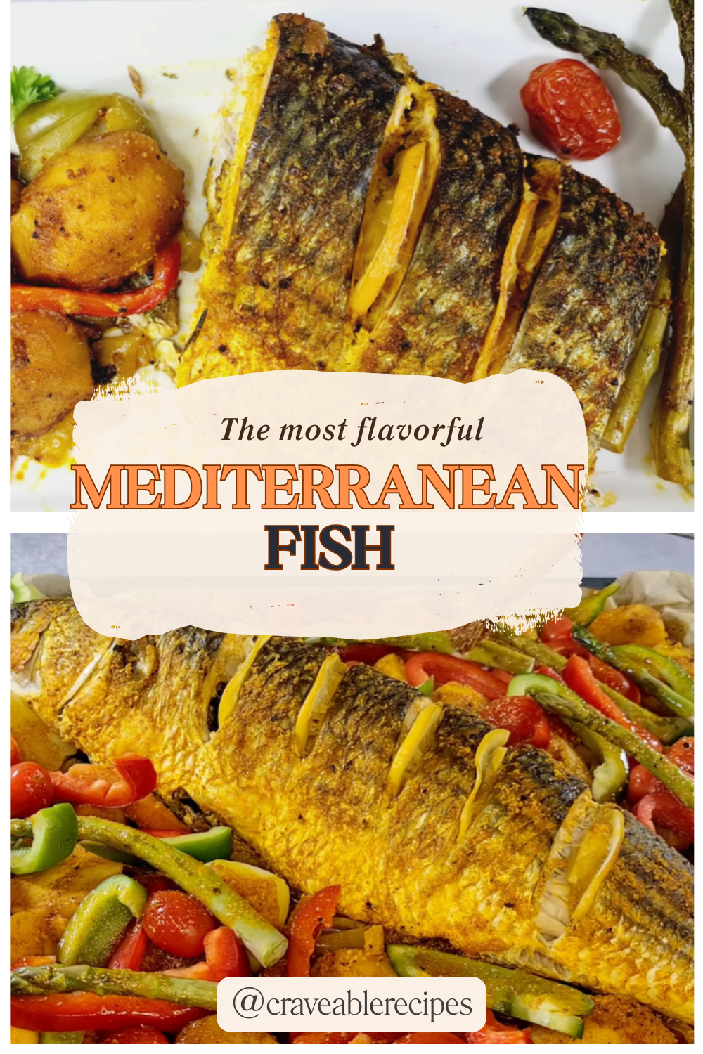 Mediterranean Baked Fish With Vegetables Pinterest pin