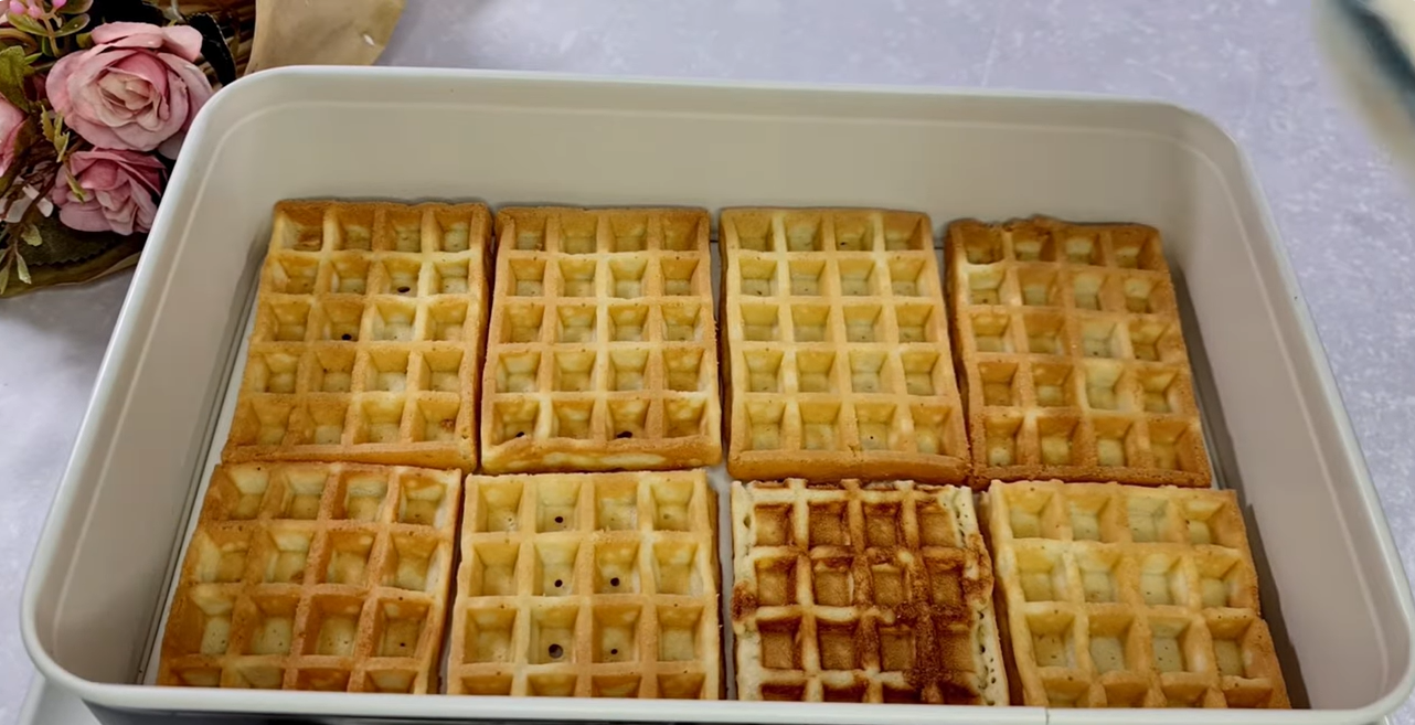 No-Bake Strawberry Waffle Cake with Cream Cheese Filling step 6