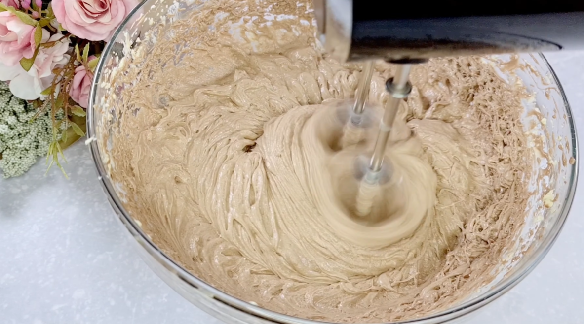 Moist Chocolate Peach Cake step 5