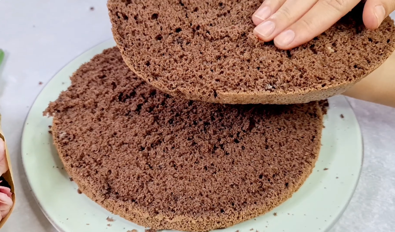 Moist Chocolate Vanilla Cake step 31