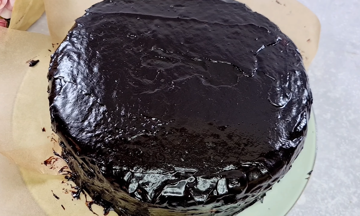 Moist Chocolate Vanilla Cake step 47
