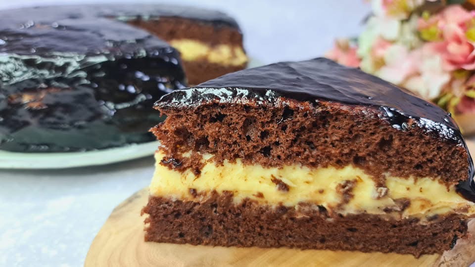 Moist Chocolate Vanilla Cake step 48