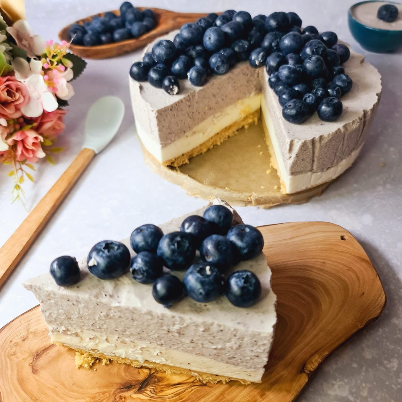 No Bake Blueberry Cheesecake