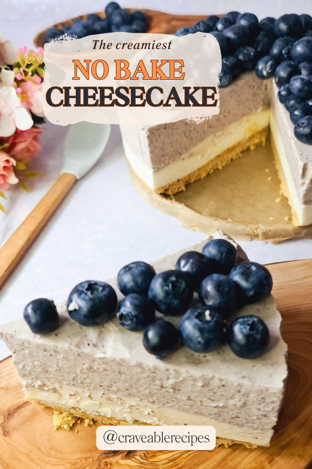 No Bake Blueberry Cheesecake Pinterest pin