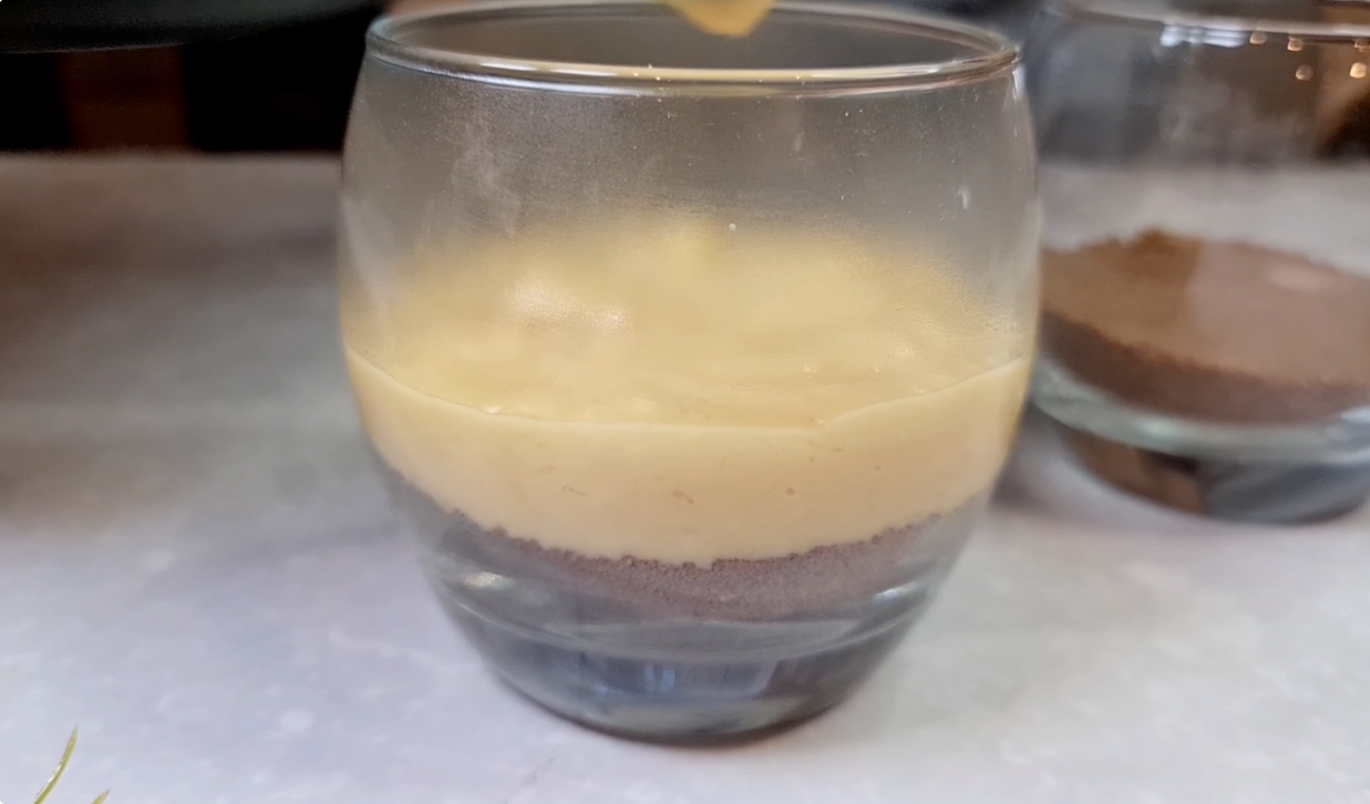 No Bake Chocolate Biscuit Pudding step 7