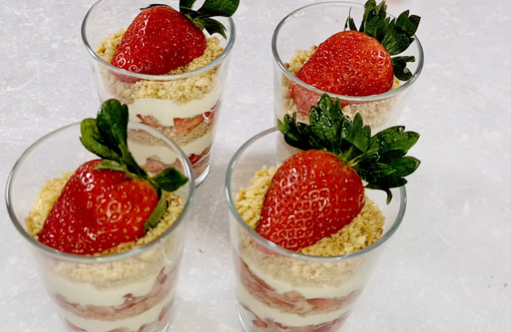 No Bake Strawberry Cheesecake Cups step 13