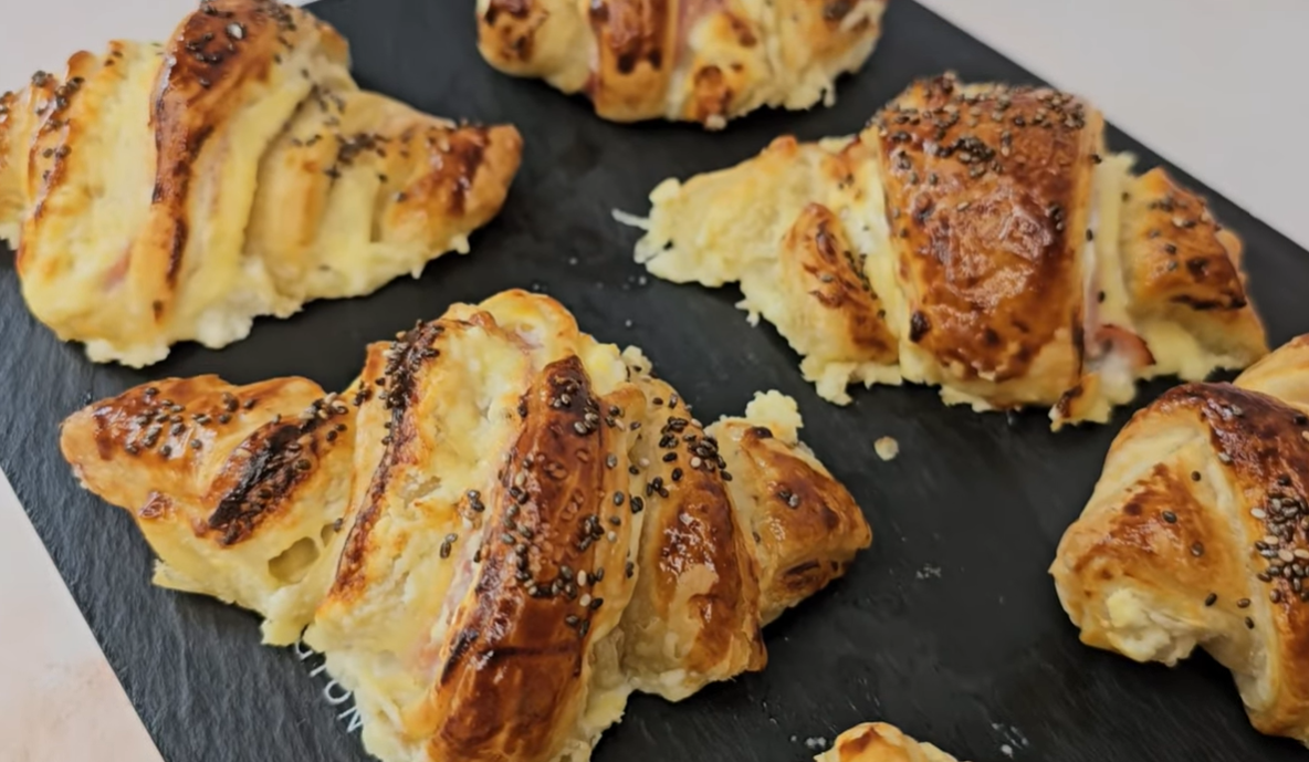 Puff Pastry Ham And Cheese Croissants step 14