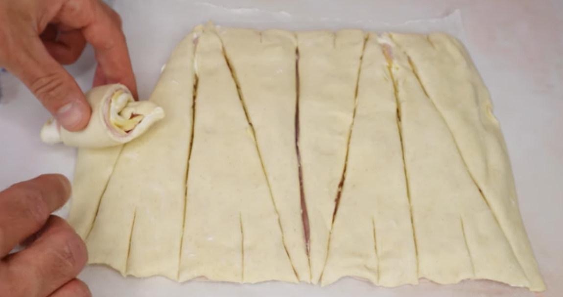 Puff Pastry Ham And Cheese Croissants step 8