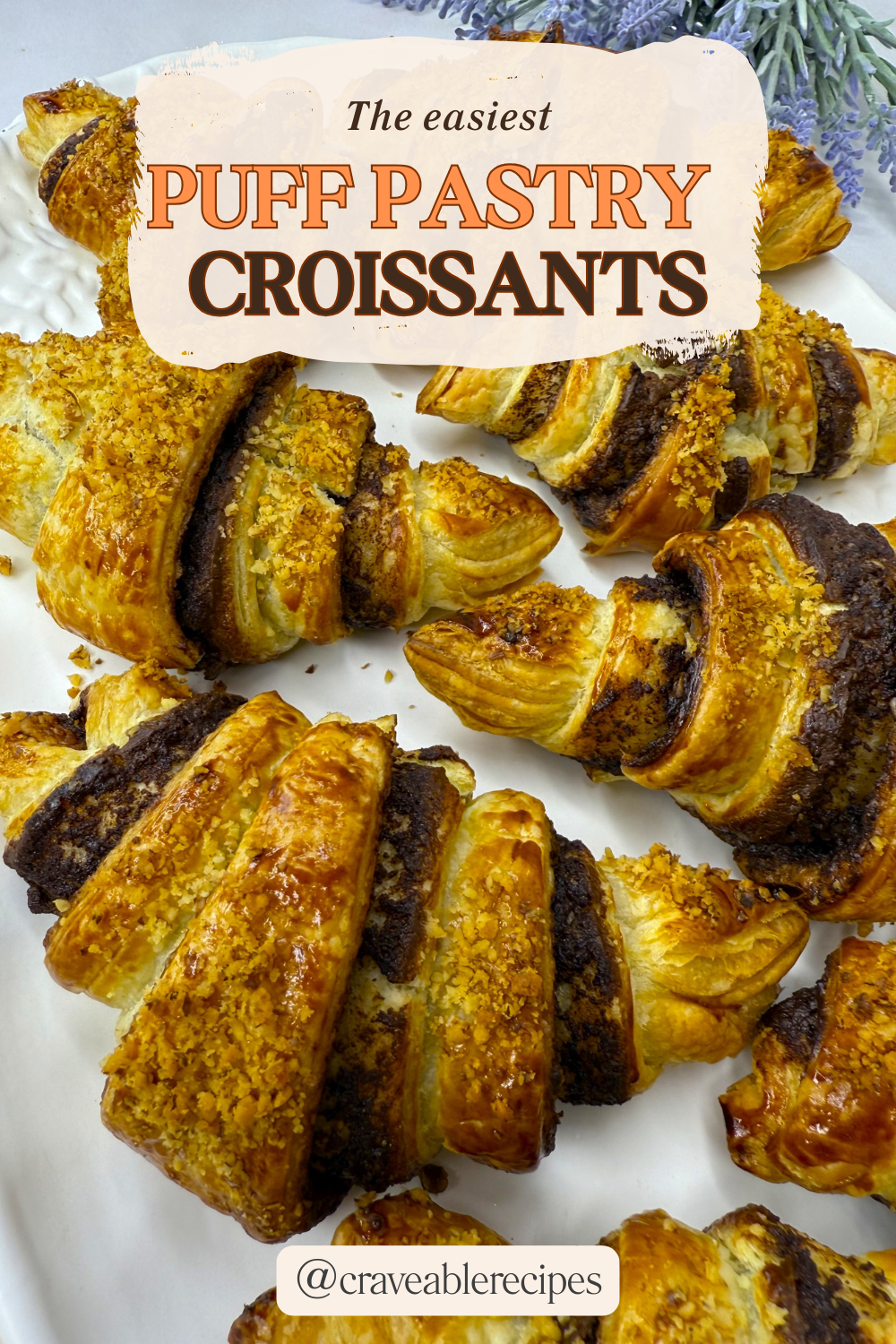Puff Pastry Nutella Croissants Pinterest pin