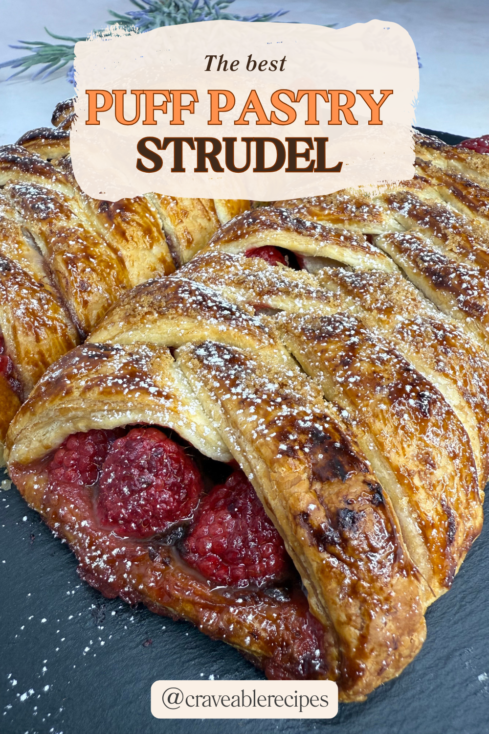 Raspberry Puff Pastry Strudel Pinterest pin