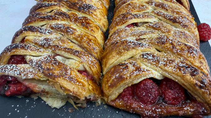Raspberry Puff Pastry Strudel step 12