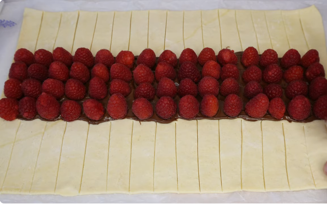 Raspberry Puff Pastry Strudel step 5