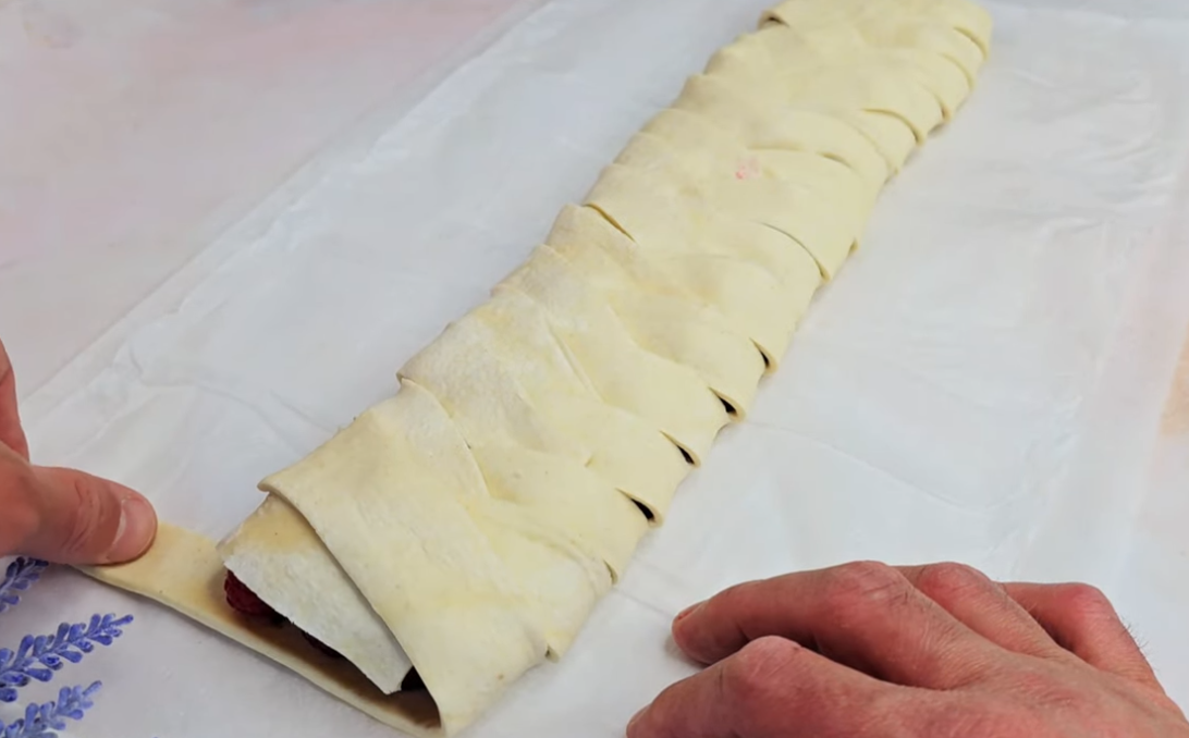 Raspberry Puff Pastry Strudel step 7