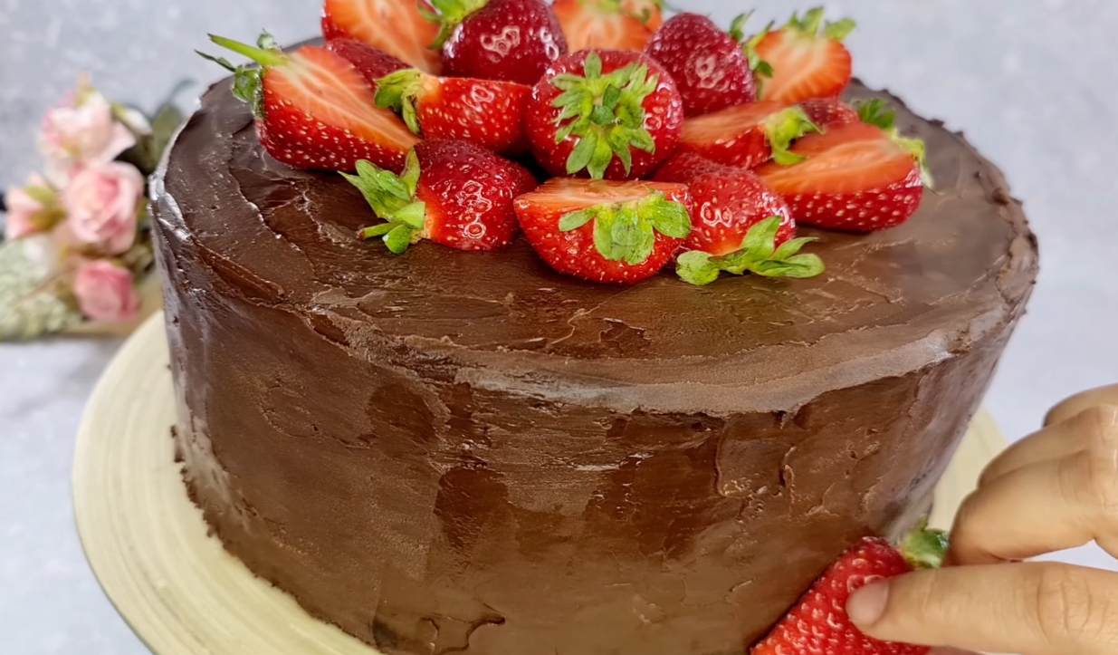 Strawberry Chocolate Mousse Cake step 43