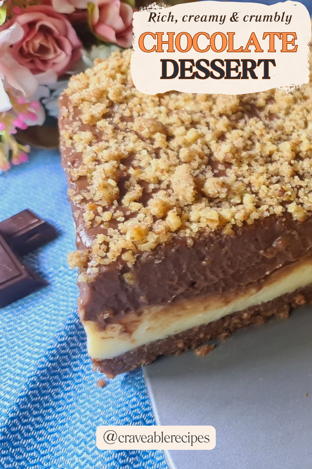 Vanilla Chocolate Crumb Cake Pinterest pin