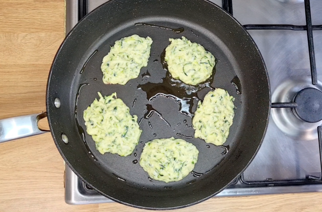 Zucchini Fritters In A Pan step 7