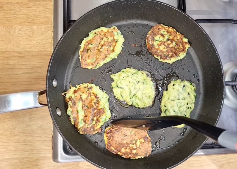 Zucchini Fritters In A Pan step 8