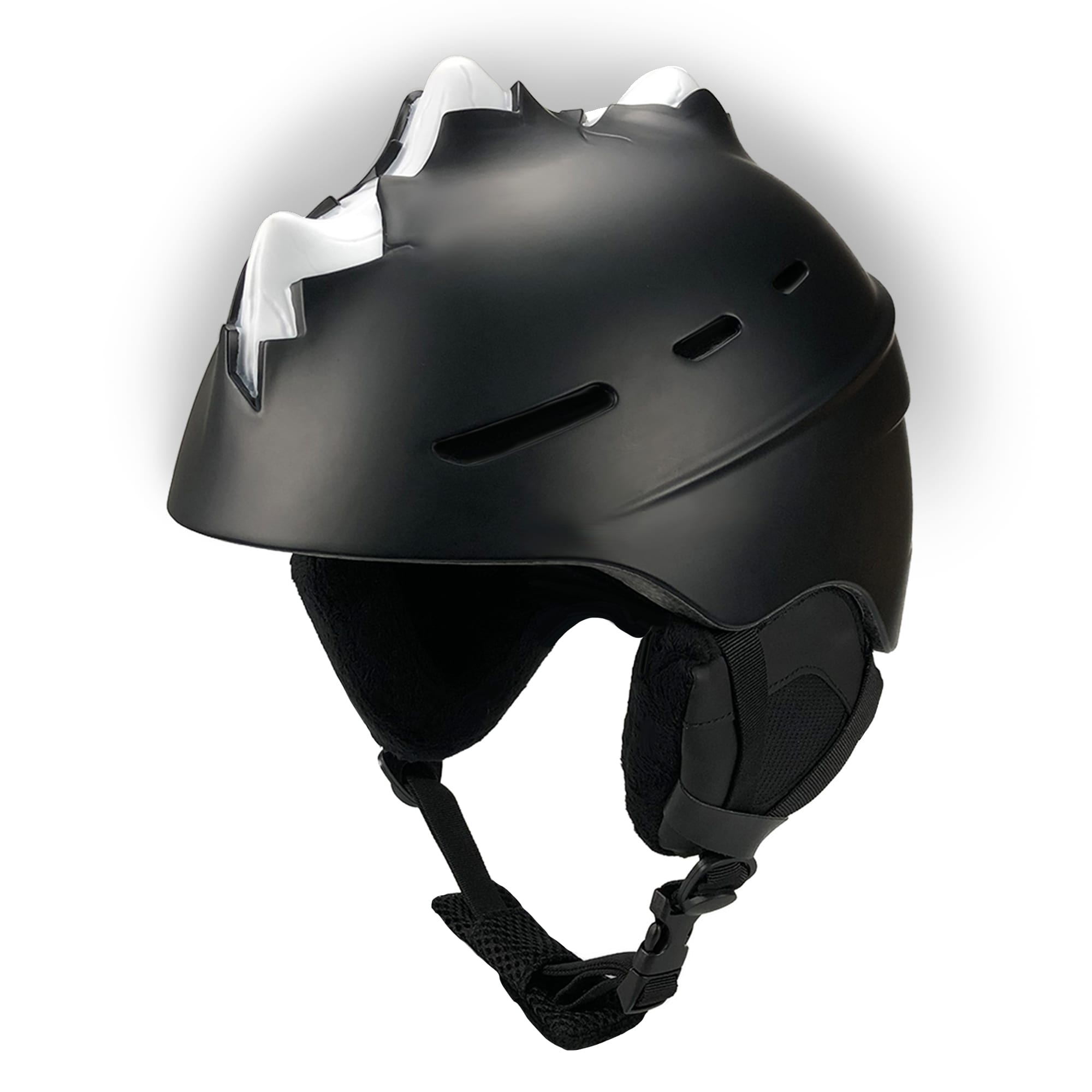Crazy Safety sort Bone Spike skihjelm til teens og voksne |Størrelse M & L | EN1077 certificeret