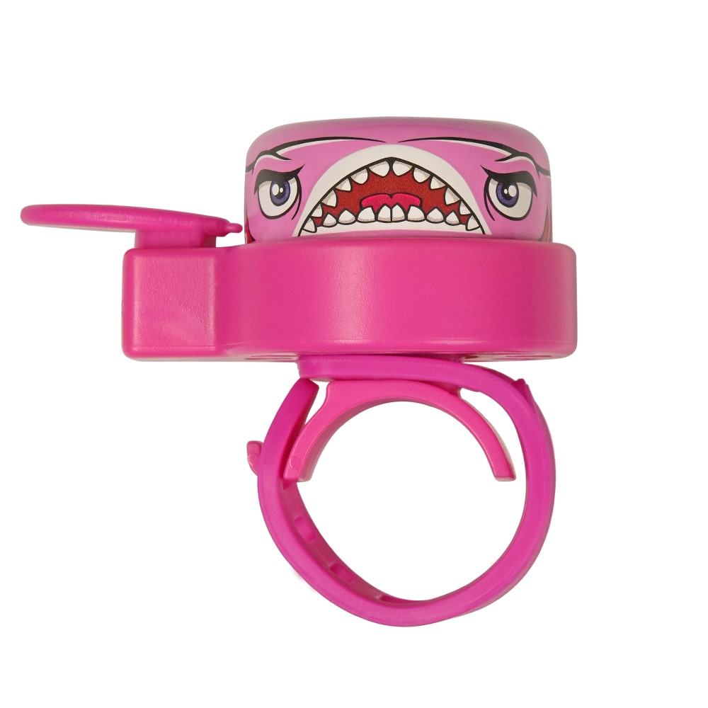 Se Crazy Safety pink hajcykelklokke til børn. Lille, kompakt og nem at bruge. hos Crazy Safety