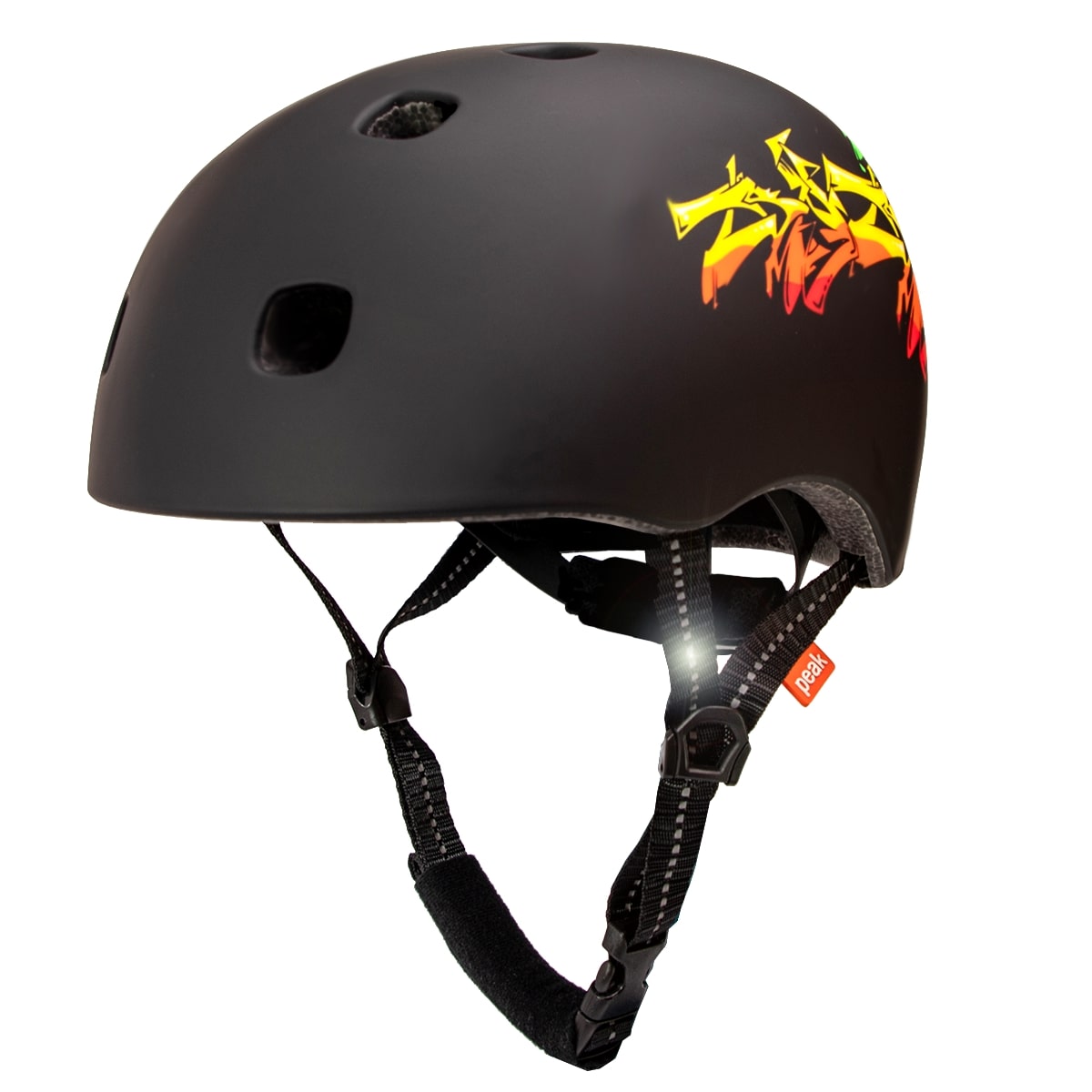 Crazy Safety sort in-mould Skater cykelhjelm til teens & voksne. Testet, certificeret og godkendt EN1078