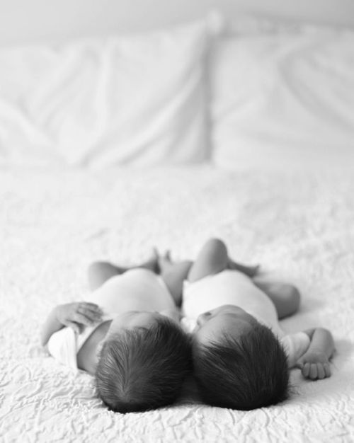 Black and White Twin Portraits