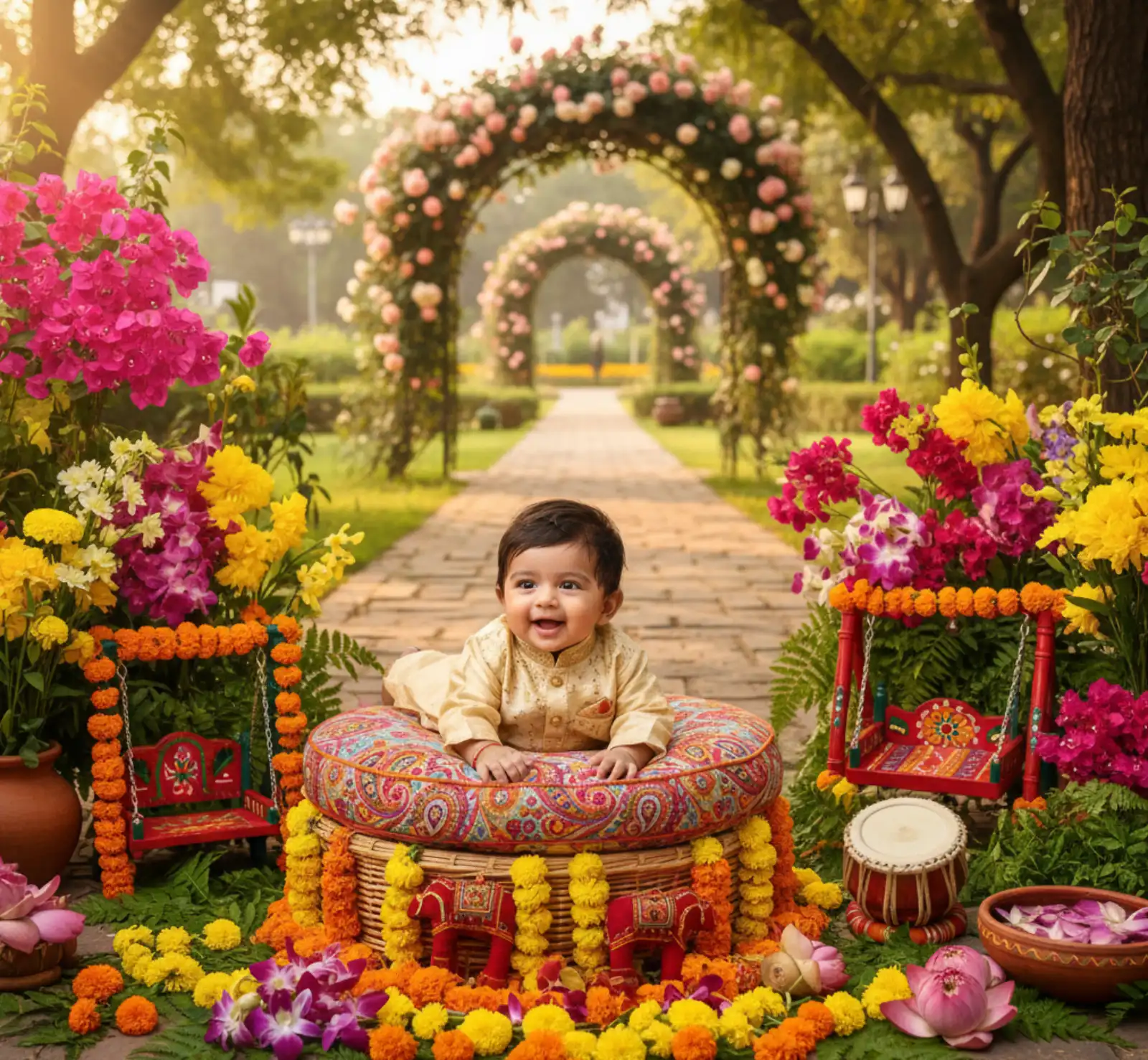 Outdoor Garden Baby Photoshoot
