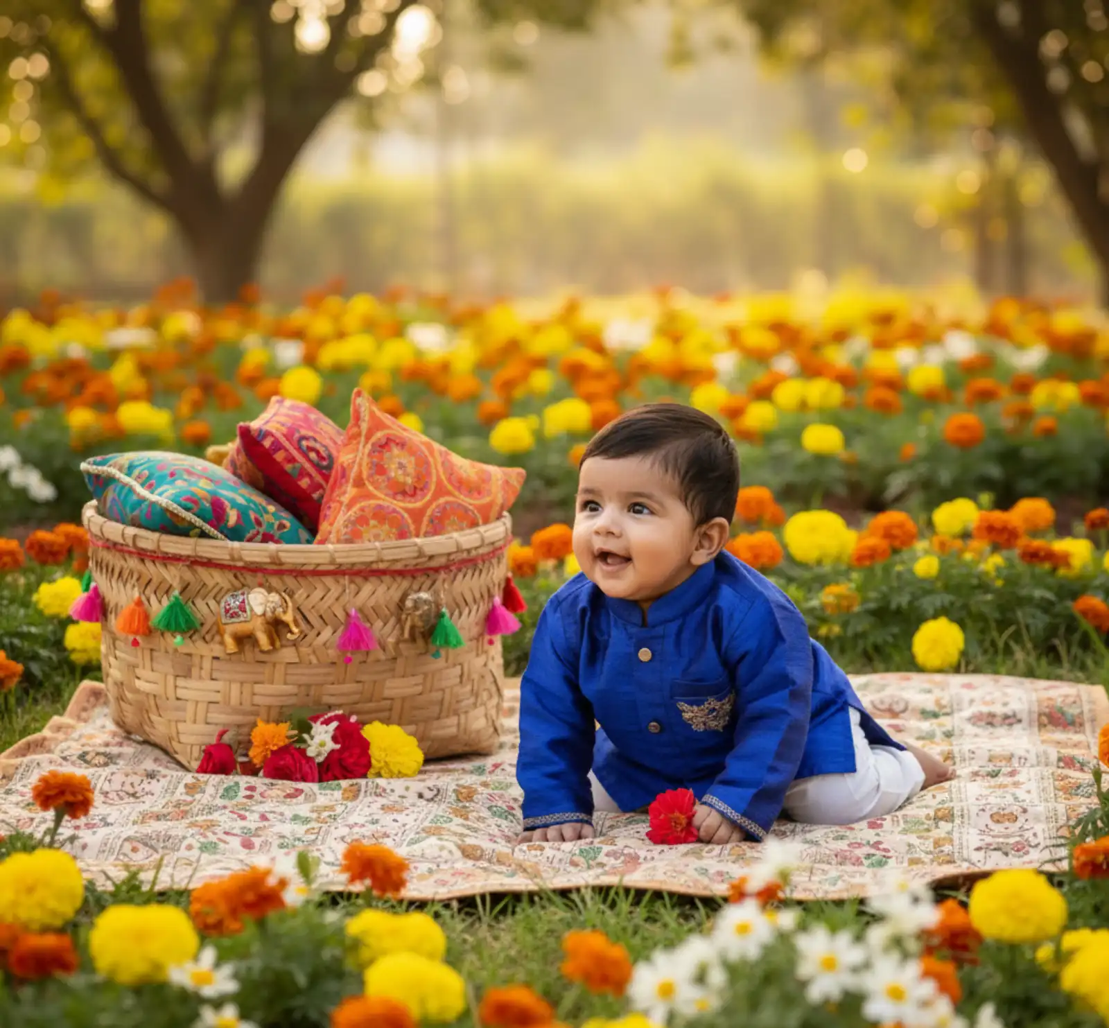 Outdoor Garden Baby Photoshoot