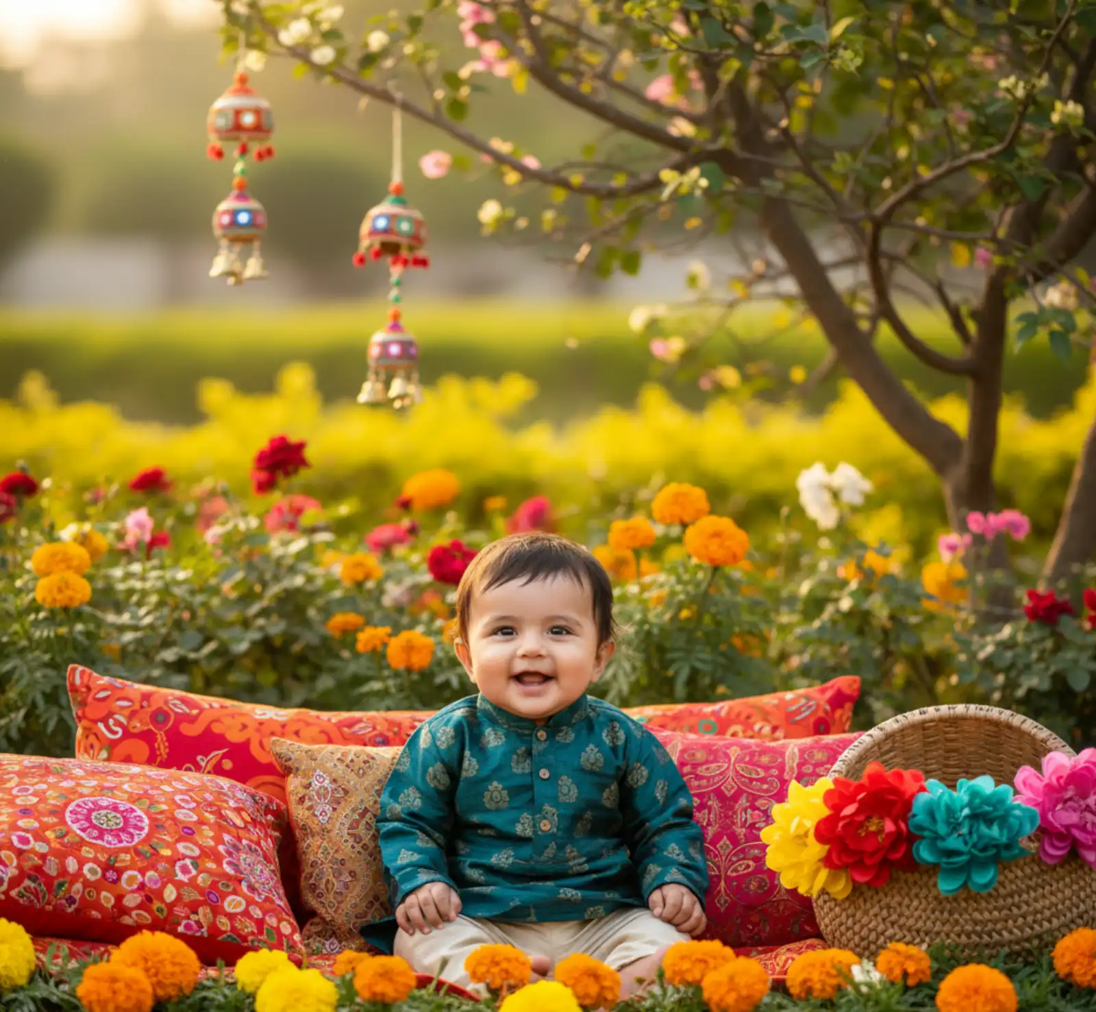 Outdoor Garden Baby Photoshoot